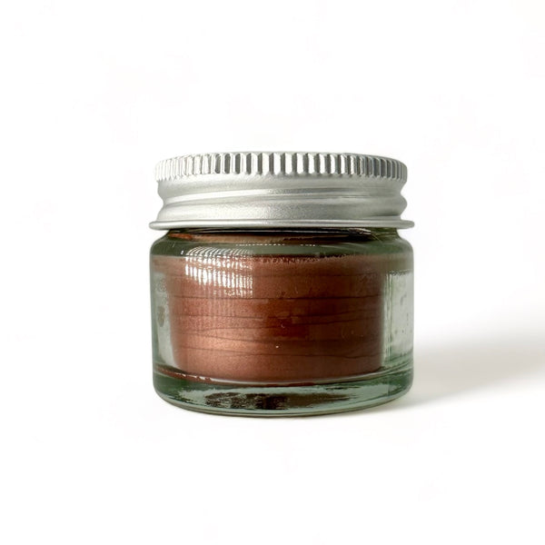 Chestnut bronze tinted creamy and conditioning lip balm enriched with raw honey and beeswax - hydrating formula for dry, mature lips affected by hormonal changes.