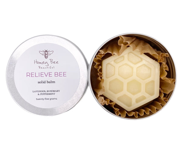 A rich raw honey and beeswax balm in a handy aluminium tin with lavender rosemary and peppermint to promote calm and a soothed head as a multipurpose moisturiser for very dry or sensitive menopausal skin, soothing and protective with natural ingredients.