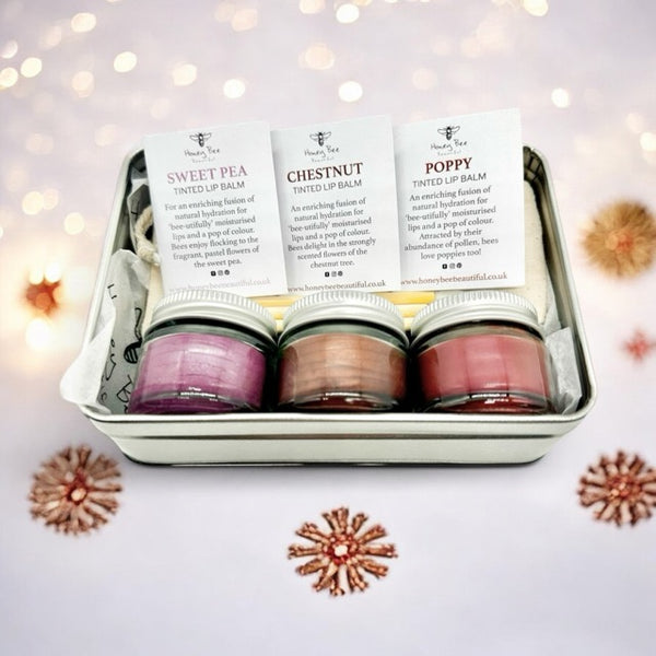 Tinted beeswax lip balm gift set