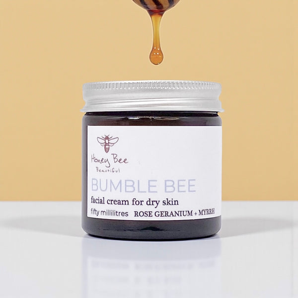 Nourishing face cream with raw Welsh honey and beeswax, formulated for dry and maturing skin.