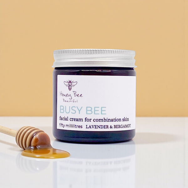 Balancing moisturising face cream with raw Welsh honey and beeswax, formulated for combination skin.